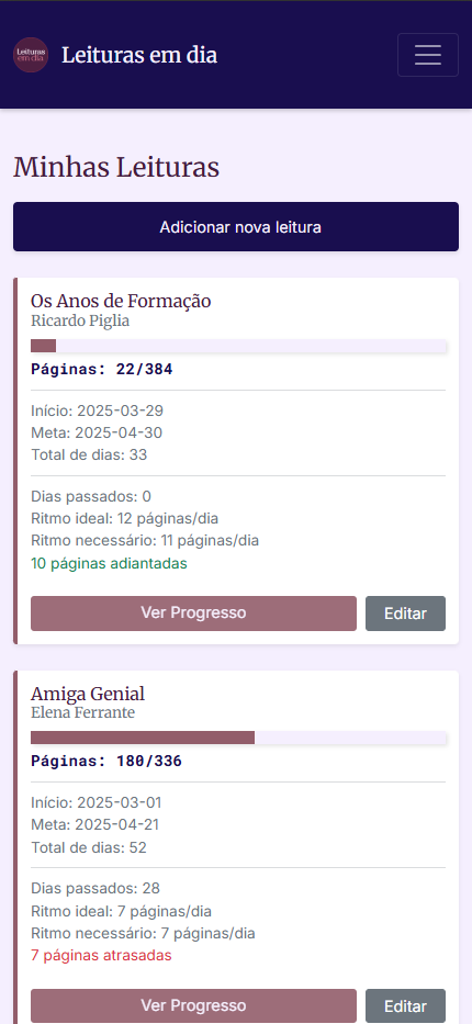 Visão geral das leituras